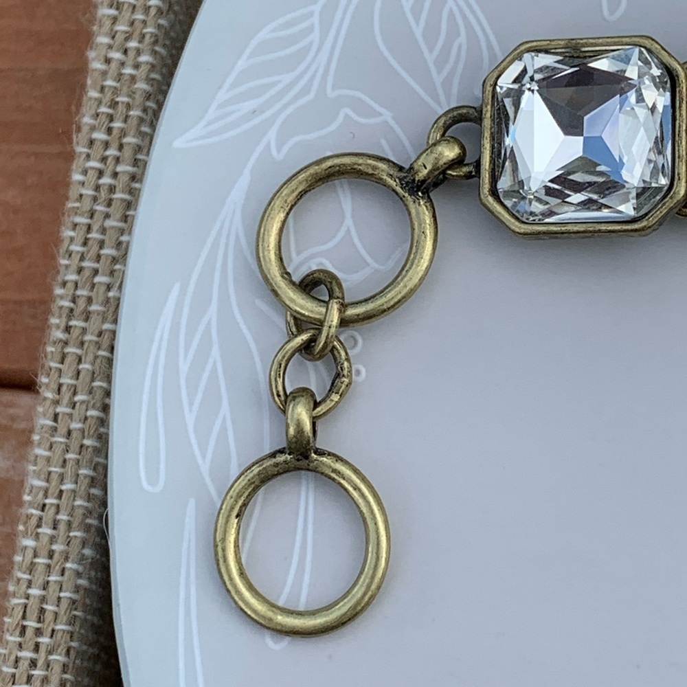 NEW Retro Glam Square-Cut Clear Crystal Bracelet Chloe + Isabel - Picture 6 of 11